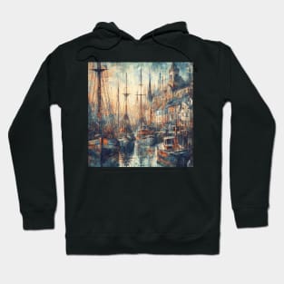 Impressionist abstract shipyard Hoodie